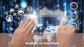  Presentation with letters - Beautiful theme featuring bytes - hands pointing and presenting backdrop and a coral colored foreground