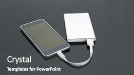  Presentation with power bank - Slide deck featuring bytes - power bank background and a dark gray colored foreground