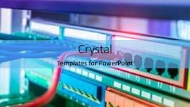  Presentation with cables - PPT theme with bytes - row of network cables are background and a light blue colored foreground