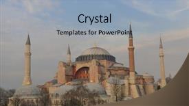  Presentation with byzantine - Cool new presentation design with byzantine art - beautiful old mosque at istambul backdrop and a  colored foreground