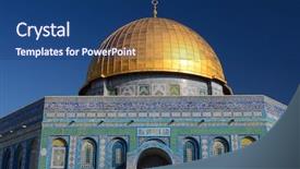  Presentation with byzantine - Slide deck having byzantine art - dome of the rock background and a  colored foreground
