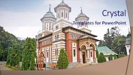  Presentation with byzantine - PPT theme having byzantine art - great church at the sinaia background and a  colored foreground
