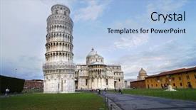  Presentation with italy art - PPT layouts featuring byzantine art - leaning tower of pisa background and a light blue colored foreground