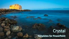  Presentation with byzantine - Slide deck consisting of byzantine art - night view of the paphos background and a wine colored foreground