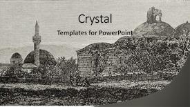  Presentation with byzantine - Slide deck consisting of byzantine art - old view of green mosque background and a light gray colored foreground