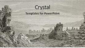  Presentation with view of the old port - Colorful theme enhanced with byzantine art - old view of the gulf backdrop and a light gray colored foreground