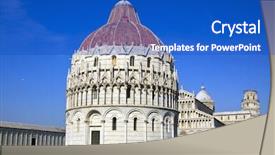  Presentation with italy puzzle - Colorful theme enhanced with byzantine art - piazza del duomo pisa italy backdrop and a cobalt blue colored foreground