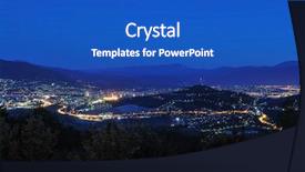  Presentation with city night - Theme consisting of byzantine art - sarajevo city night scene background and a cobalt blue colored foreground