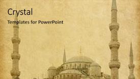  Presentation with byzantine - Amazing slide set having byzantine art - sultan ahmed mosque blue mosque backdrop and a yellow colored foreground