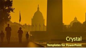  Presentation with lincoln - Beautiful presentation theme featuring washington d c - sunrise backdrop and a tawny brown colored foreground