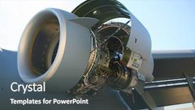  Presentation with aircraft engine - Slide deck featuring c-17 military aircraft engine background and a dark gray colored foreground