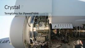  Presentation with aircraft engine - Theme having c-17 military aircraft background and a light blue colored foreground