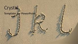  Presentation with language - Presentation theme enhanced with c language - alphabet letters handwritten in sand background and a coral colored foreground