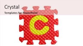  Presentation with alphabet - Beautiful presentation featuring c language - alphabet puzzle pieces on white backdrop and a lemonade colored foreground