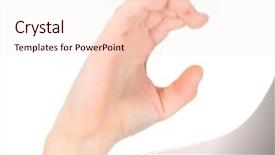  Presentation with childish - Presentation having c language - childish hand represents letter c background and a sky blue colored foreground