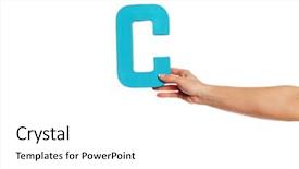  Presentation with literature - PPT layouts featuring c language - female hand holding up background and a white colored foreground