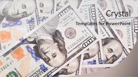  Presentation with us dollars - PPT theme featuring pens free - top view of wood table background and a coral colored foreground