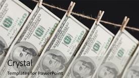  Presentation with bills - Slide set featuring c note - hundred dollar bills hanging background and a light gray colored foreground