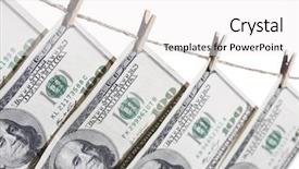  Presentation with bills - Colorful presentation design enhanced with c note - hundred dollar bills hanging backdrop and a white colored foreground