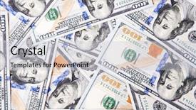  Presentation with 20 dollar bill - PPT theme featuring c note - new 100 dollar bill background and a light gray colored foreground