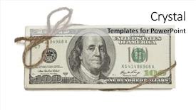  Presentation with floating dollar bills - Amazing presentation theme having c note - stack of one hundred dollar backdrop and a white colored foreground