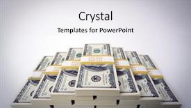  Presentation with bills - Presentation theme enhanced with c note - stacks of hundred dollar bills background and a white colored foreground