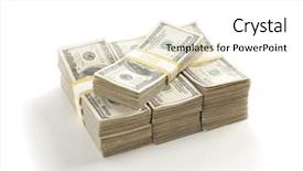  Presentation with floating dollar bills - Amazing theme having c note - stacks of one hundred dollar backdrop and a white colored foreground