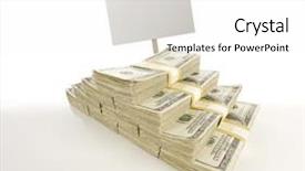 Presentation with dollar sign - Theme having c note - stacks of one hundred dollar background and a white colored foreground