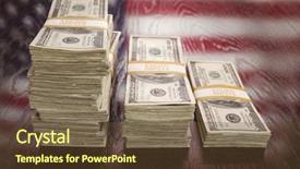  Presentation with american flag - Slide set enhanced with c note - thousands of dollars stacked background and a  colored foreground