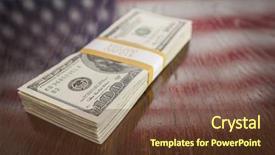  Presentation with grave marker american flag - Cool new slide set with c note - thousands of dollars stacked backdrop and a tawny brown colored foreground