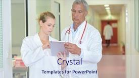  Presentation with military doctors - Amazing presentation having c note - two doctors conferring backdrop and a  colored foreground