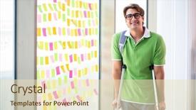  Presentation with young college student diagnosis of chlamydia - PPT theme having c note - young handsome student with crutches background and a soft green colored foreground