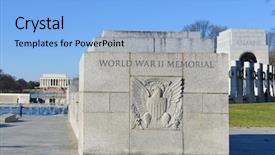  Presentation with memorial service - Slide set with c world war ii memorial background and a light blue colored foreground