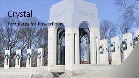  Presentation with memorial service - Colorful presentation design enhanced with c world war ii memorial backdrop and a light blue colored foreground