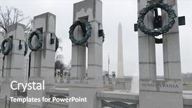 Presentation with world war - PPT theme having c world war ii memorial background and a gray colored foreground