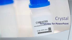  Presentation with plastic packaging - Presentation design featuring c10h14clns-n-tert-butylbenzenesulfinimidoyl-chloride background and a sky blue colored foreground