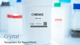  Presentation with acid - Slide deck with c18h36o2-stearic-acid-cas-57 background and a sky blue colored foreground