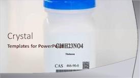  Presentation with packaging plastic - Slide deck having c20h23no4-thebacon-cas-466-90 background and a sky blue colored foreground