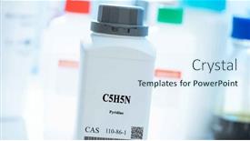  Presentation with laboratory chemical white - PPT theme featuring c5h5n-pyridine-cas-110-86 background and a sky blue colored foreground