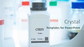  Presentation with laboratory chemical white - Slide deck enhanced with c5h5n-pyridine-cas-110-86 background and a sky blue colored foreground