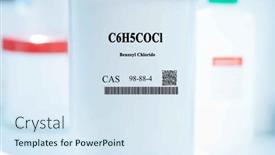  Presentation with packaging plastic - Slide deck consisting of c6h5cocl-benzoyl-chloride-cas-98 background and a  colored foreground