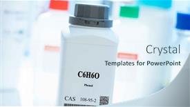  Presentation with laboratory chemical - Presentation theme enhanced with c6h6o-phenol-cas-108-95 background and a sky blue colored foreground