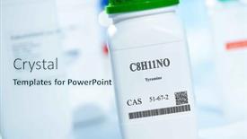  Presentation with laboratory chemical white - Theme having c8h11no-tyramine-cas-51-67 background and a sky blue colored foreground