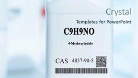  Presentation with laboratory chemical white - Presentation theme featuring c9h9no-4-methoxyindole-cas-4837 background and a sky blue colored foreground