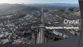  Presentation with los angeles - Amazing presentation theme having ca - aerial view of 101 freeway backdrop and a dark gray colored foreground