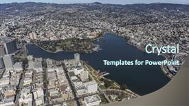  Presentation with oakland - Colorful theme enhanced with ca - lake merritt park near downtown backdrop and a  colored foreground