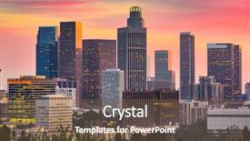  Presentation with downtown los angeles - Beautiful presentation theme featuring ca - los angeles california usa downtown backdrop and a violet colored foreground