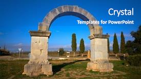  Presentation with roman - Presentation theme consisting of cabanes roman arch at via background and a teal colored foreground
