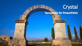  Presentation with janus roman mythology - Audience pleasing presentation design consisting of cabanes roman arch at via backdrop and a ocean colored foreground