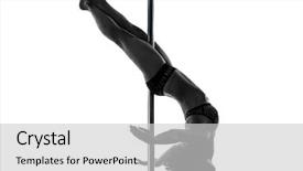  Presentation with cabaret - Theme enhanced with cabaret - one caucasian woman pole dancer background and a light gray colored foreground